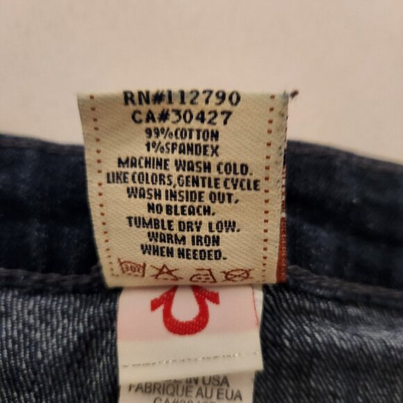 True Religion Jeans Womens 25 Blue Denim Joey Super T Stitched Flap Pockets EUC - Picture 9 of 13